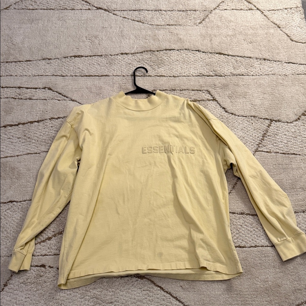 Essentials Men's Light Yellow Long Sleeve Tee
